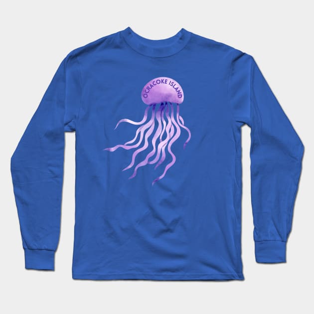 Ocracoke Jellyfish Long Sleeve T-Shirt by Trent Tides